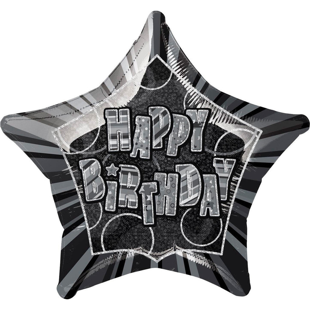 Star Black Foil Balloons 18"
