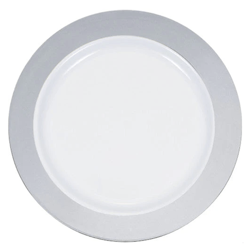 Silver Rim Plate 260mm pk6