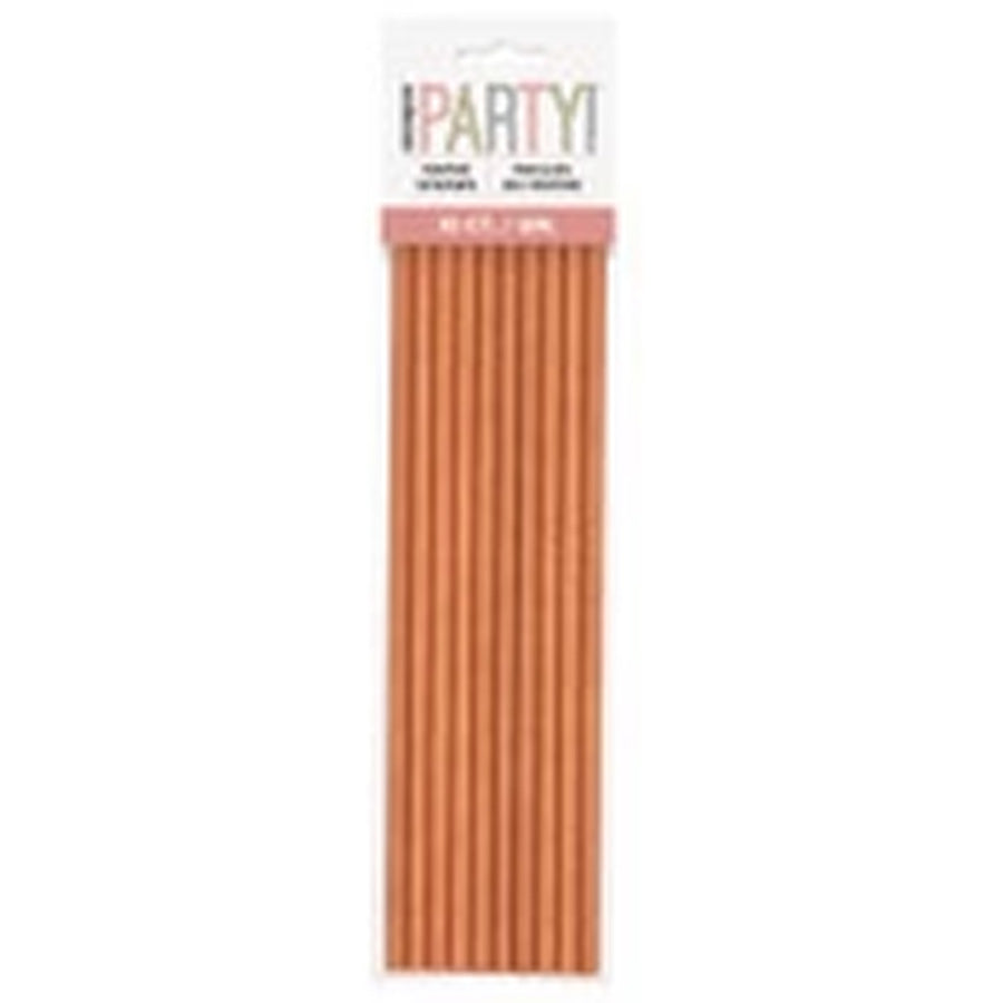 10 GLITZ ROSE GOLD PAPER STRAW