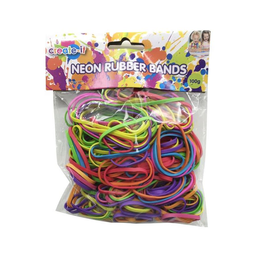100Gram Neon Rubber Bands