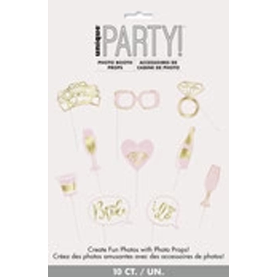 10 FOIL PHOTO PROPS - BRIDE TO BE