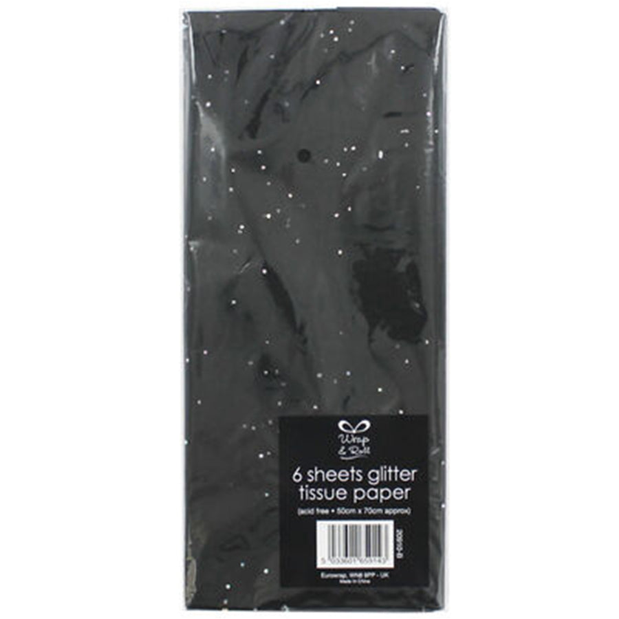 10PCE TISSUE PAPER 50X66CM BLACK