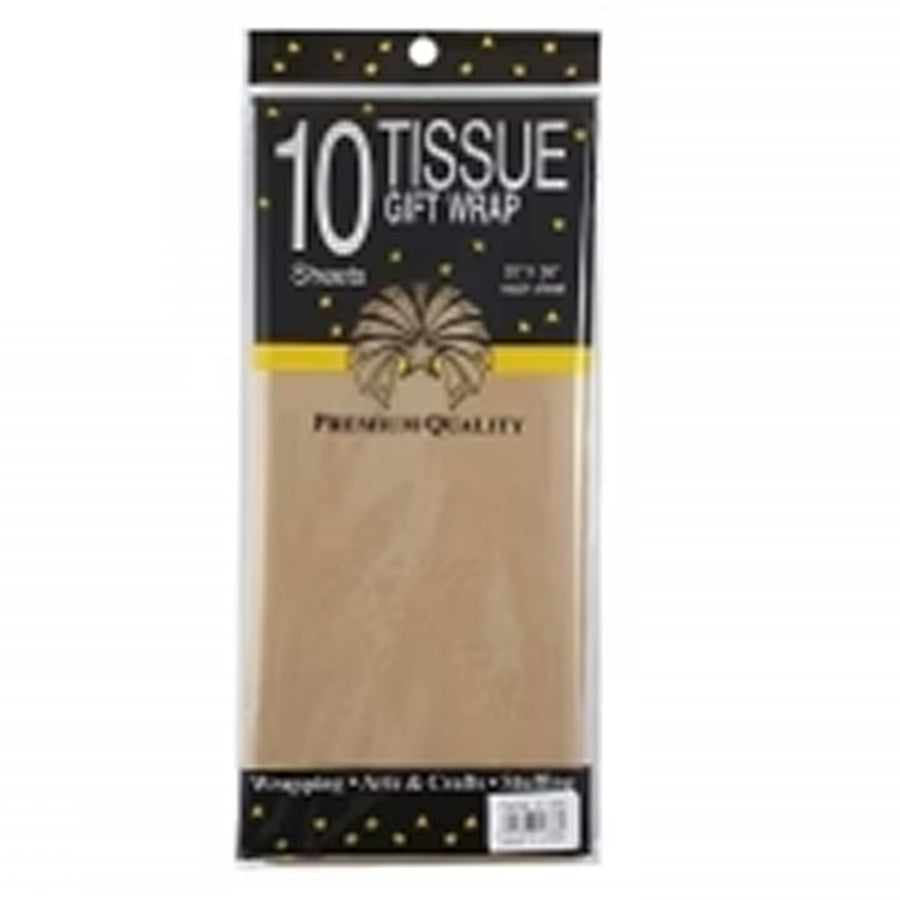 10PCE TISSUE PAPER 50.8X66CM BROWN