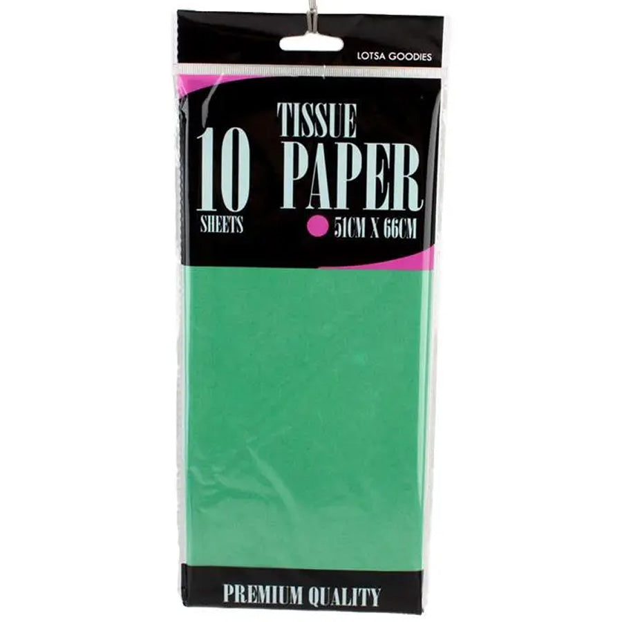10PCE TISSUE PAPER 50X70CM LTGREEN