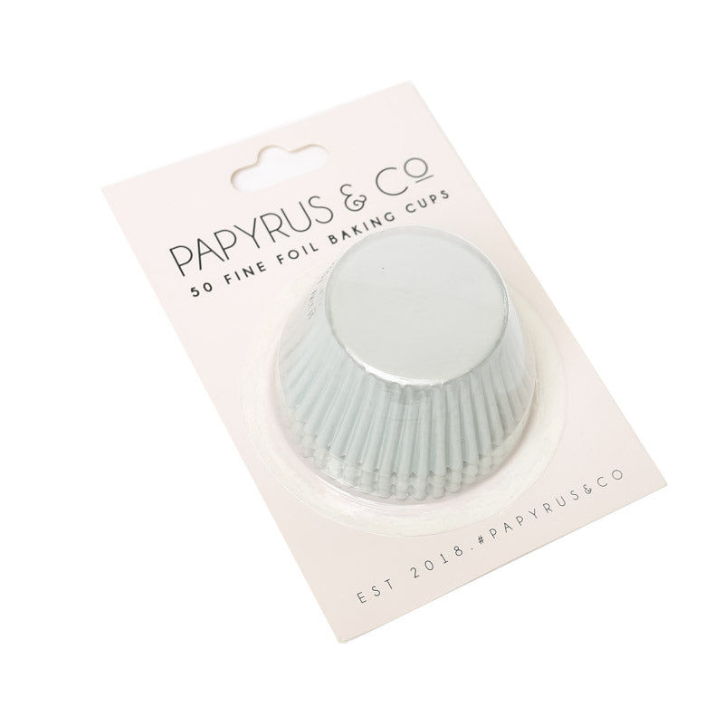 50 Fine Foil Baking Cups White