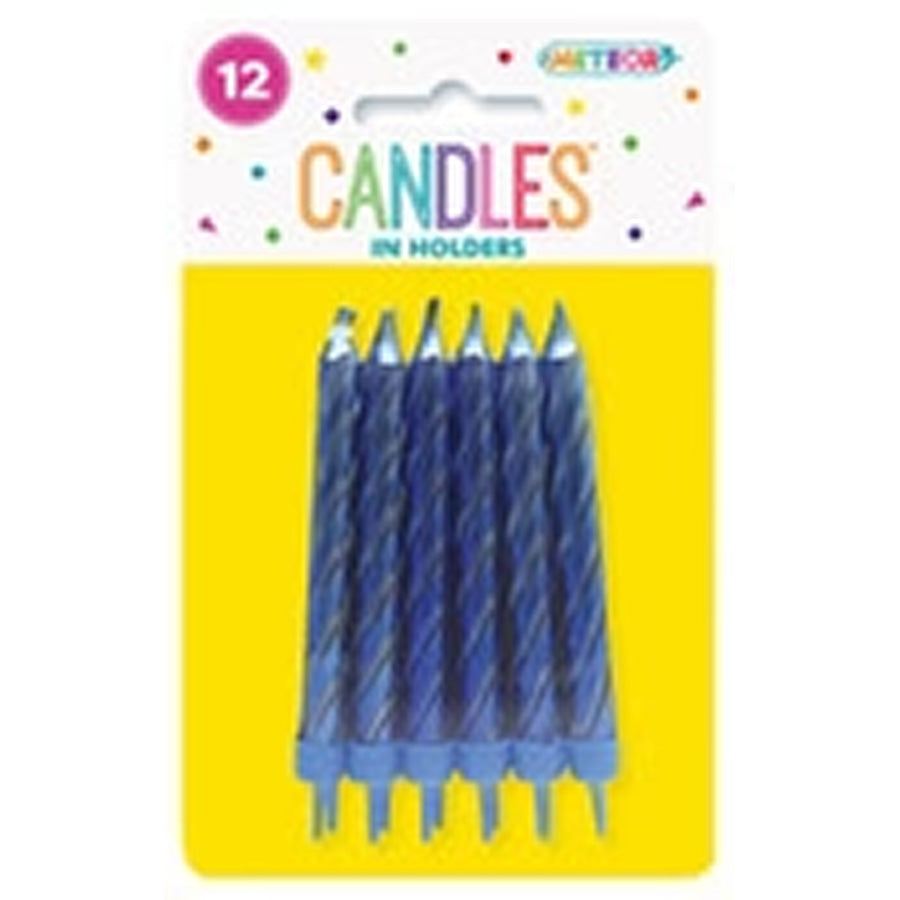 12 MET CANDLES/HLDS - R/BLUE