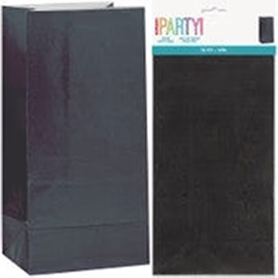 12 PAPER BAGS - BLACK
