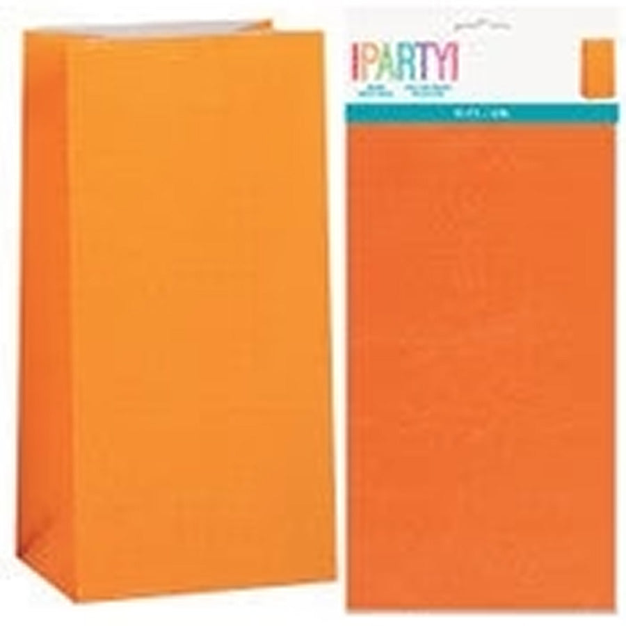 12 PAPER BAGS - ORANGE