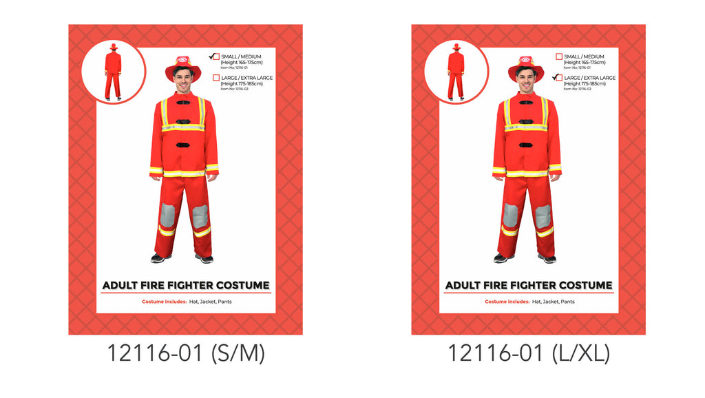Adult Fireman Costume L/XL