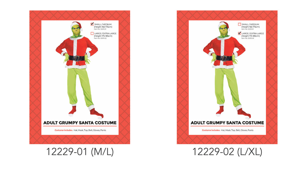 Adult Grumpy Santa Costume S/M