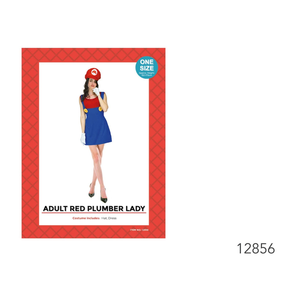 Adult Red Plumber Girl Costume