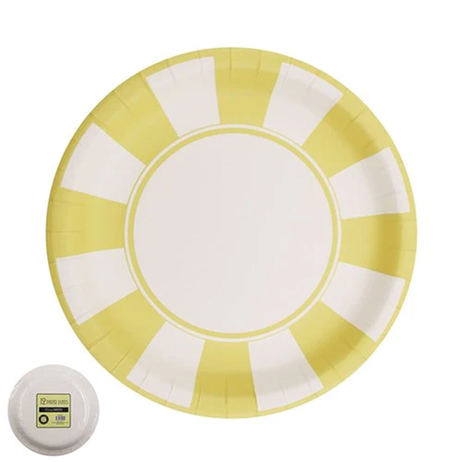 12PK 18CM YELLOW PAPER PLATES