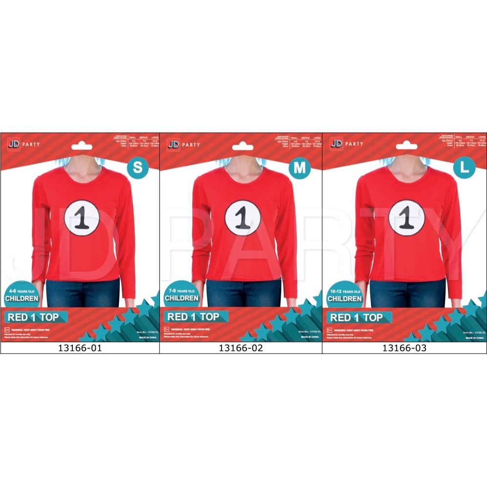 Children Red 1 Long Sleeve Top (L)