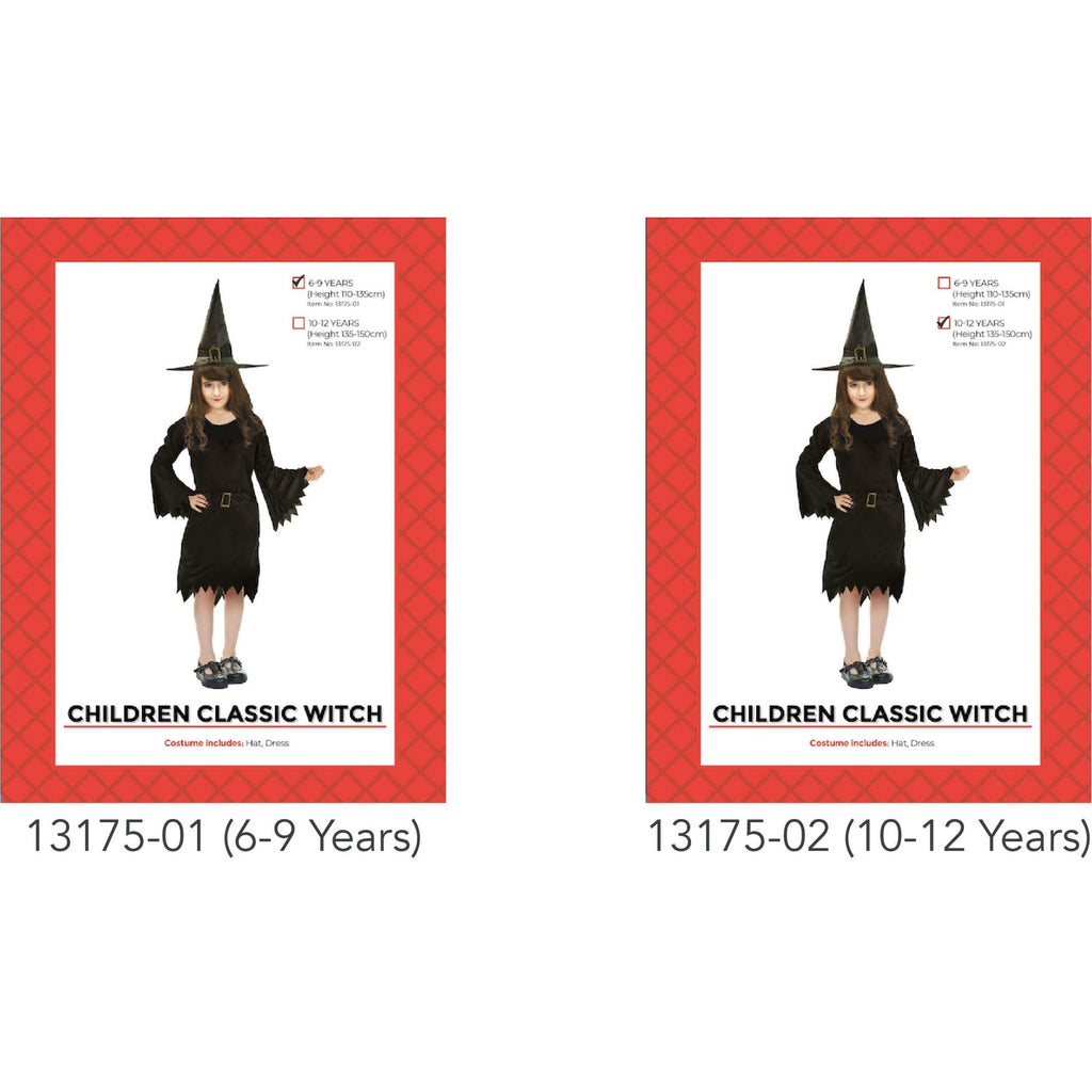 Children Classic Witch Costume (10-12 years)