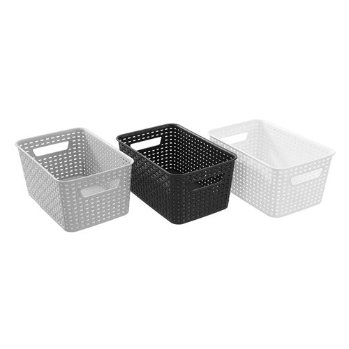 WOVEN STORAGE BASKET 5L 28X18.5X13CM 3 ASSTD