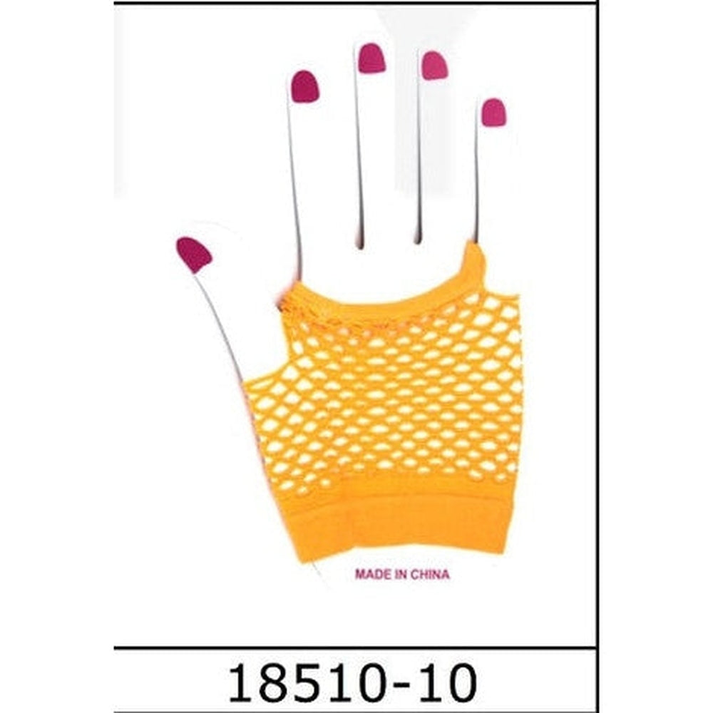 Fishnet Glove (Short) (Orange)