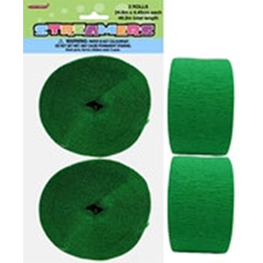 2 CREPE STREAMERS - EM GREEN