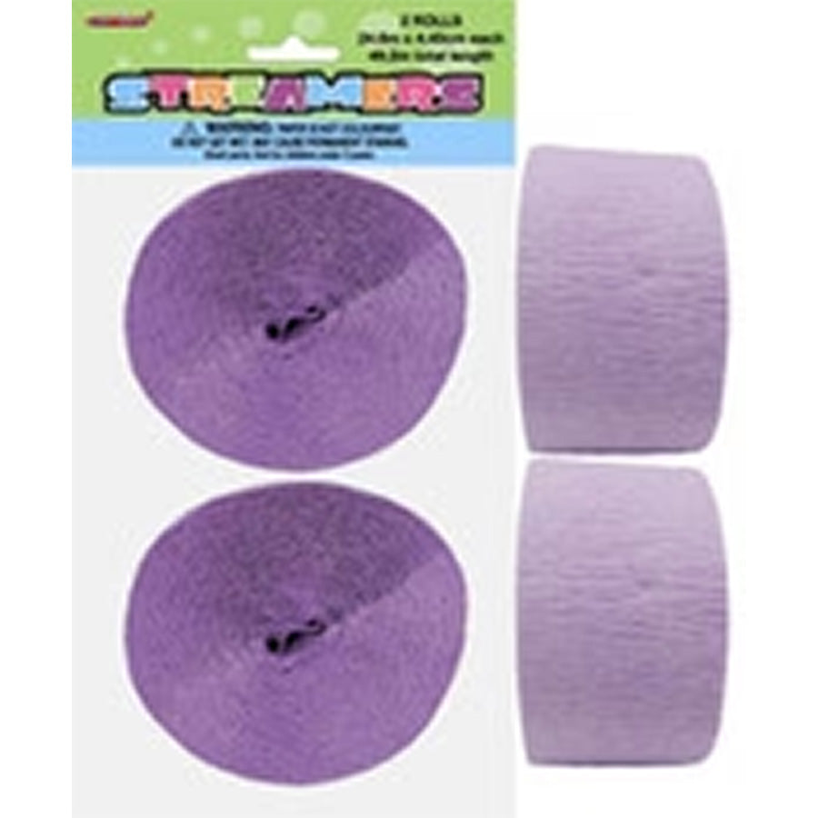 2 CREPE STREAMERS - LAVENDER