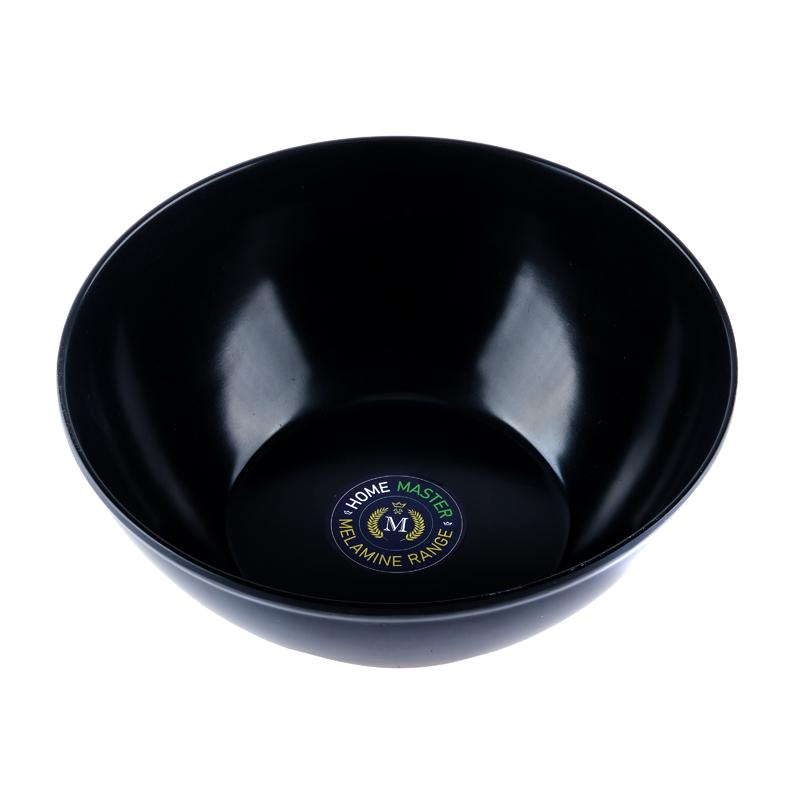 Melamine Bowl Round 25cm Dia x 9cm - Black