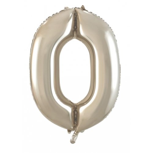 Champagne Gold 0 Numeral Foil Balloon 86cm