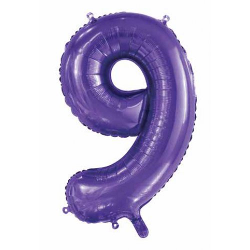 Purple 9 Foil Balloon 86cm