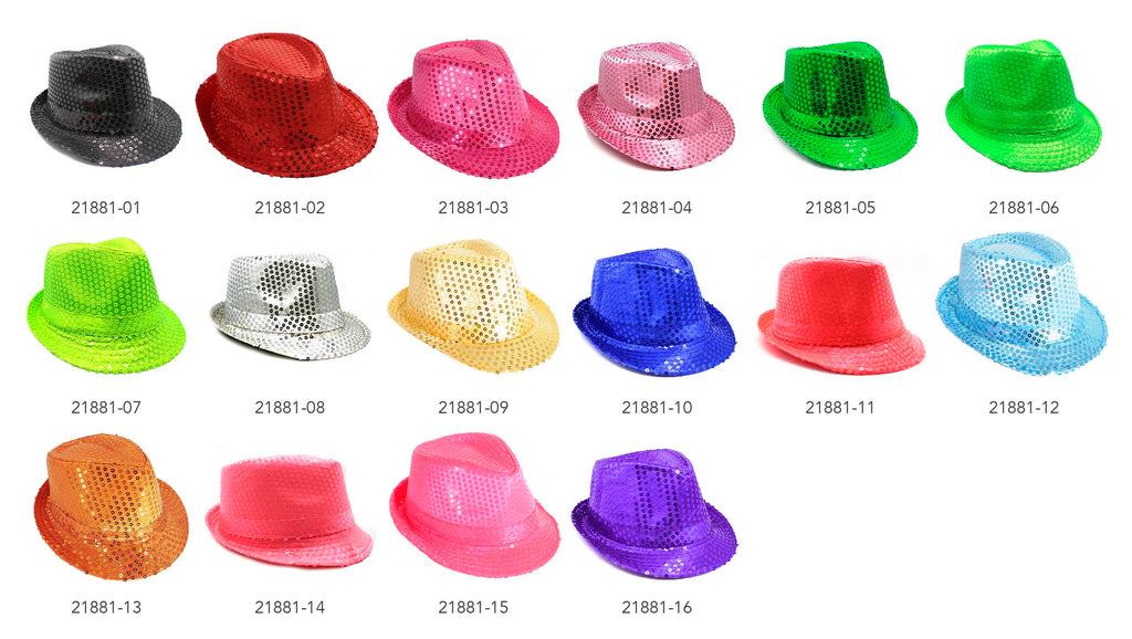 Sequin Trilby Hat (red)
