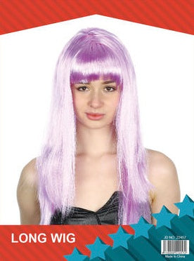 Long Wig with Fringe Light Purple