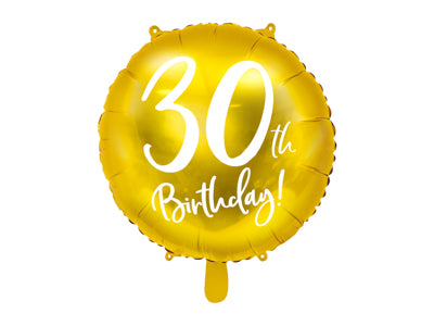 Cursive 30th Birthday Foil Round Balloon 18"