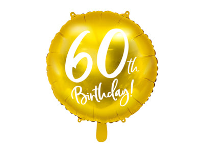 Cursive 60th Birthday Foil Round Balloon 18"