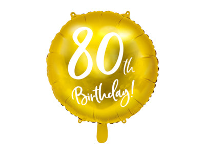 Cursive 80th Birthday Foil Round Balloon 18"