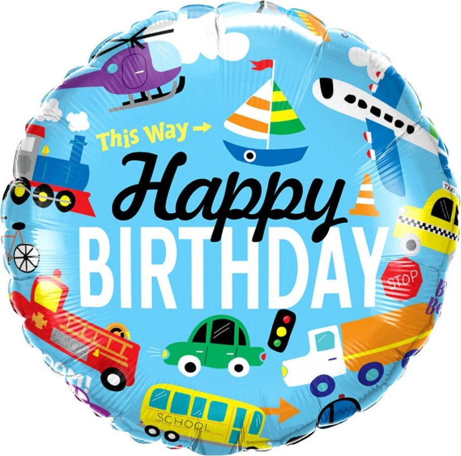 Qualatex Foil 45cm (18") Bday Transportation