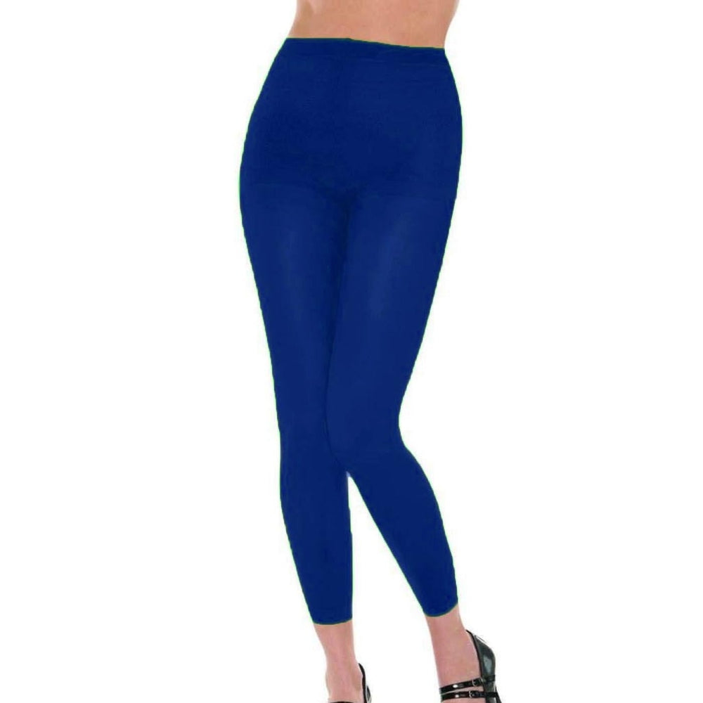 Plain Colour Footless Tights (Light Blue)
