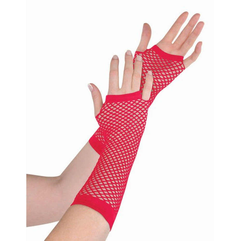 Fishnet Glove (Long) (Red)