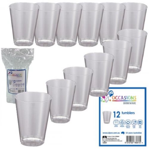 Clear Plastic Tumbler 200Ml PK12