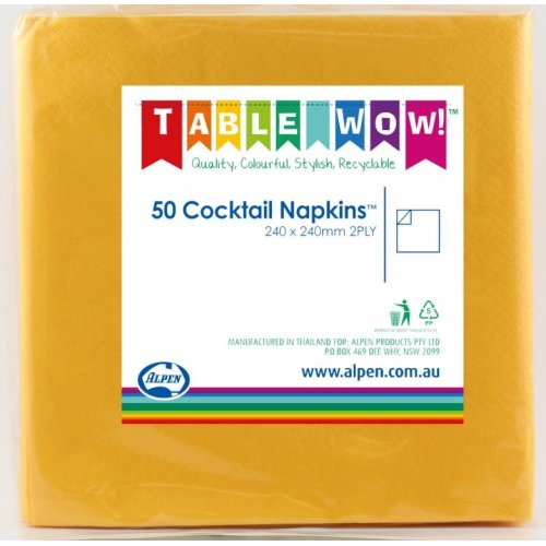 NAPKIN COCKTAIL YELLOW P50