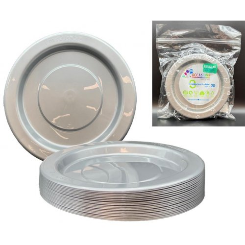 Silver Lunch Plate Pack 20