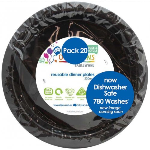 Plate Dinner Black 230mm P20