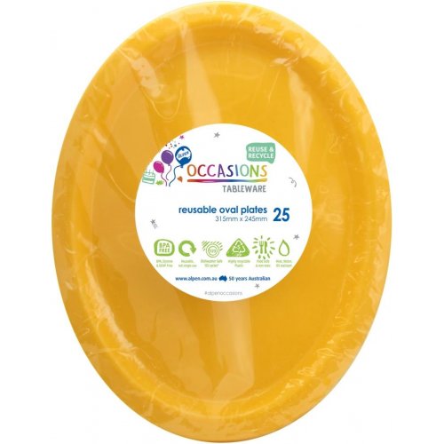 PLATE OVAL YELLOW 315X245 P25