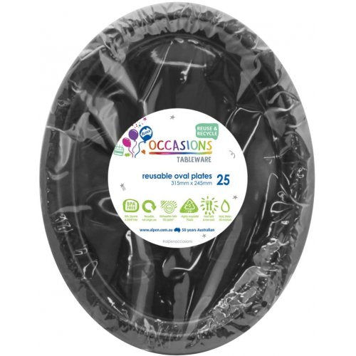 PLATE OVAL BLACK 315X245 P25
