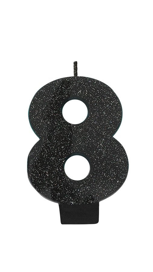 Black Glitter Candle no 8