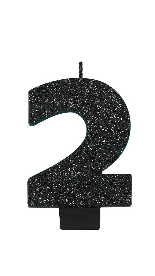 Black Glitter Candle no 2