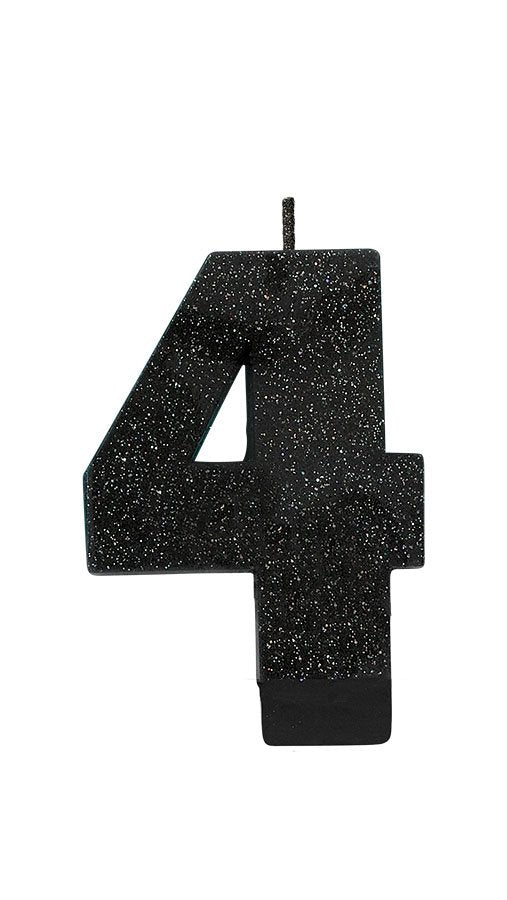 Black Glitter Candle No 4