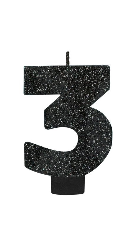 Black Glitter Candle no 3