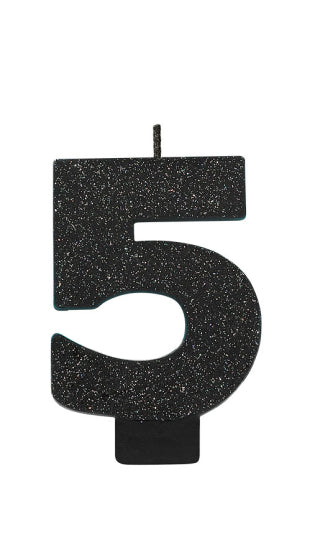 Black Glitter Candle No 5