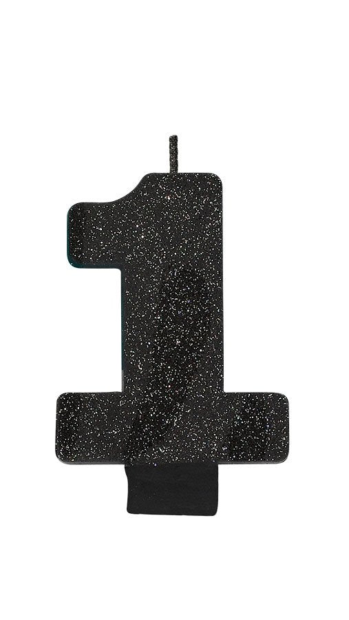 Black Glitter candle no 1