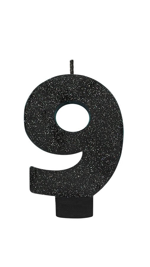Black Glitter Candle no 9