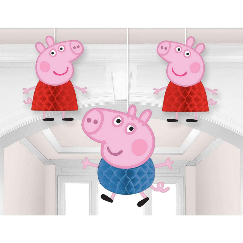 Peppa Pig Honeycomb Decorations - Tissue &amp; Printed Paper PK3