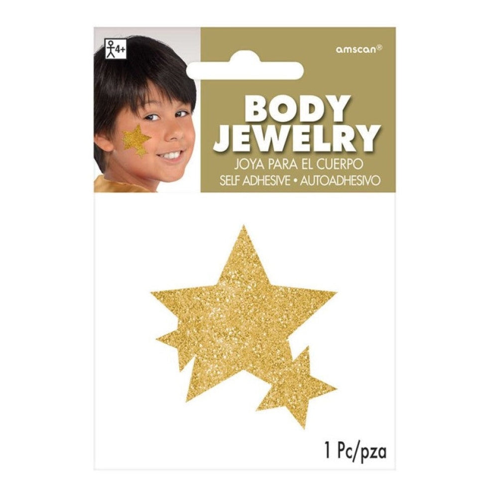 GLITTER STAR BODY JEWELRY TEAM SPIRIT - GOLD
