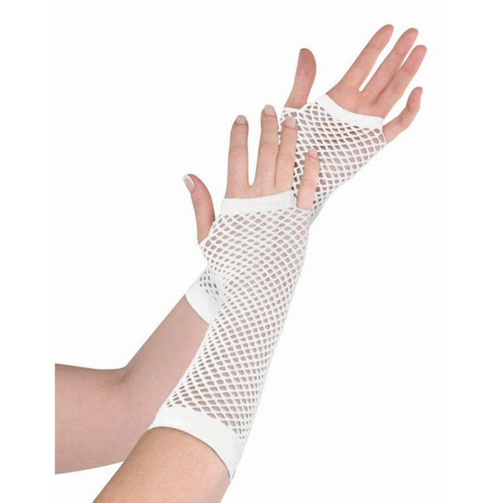 FISHNET GLOVES (LONG) - WHITE