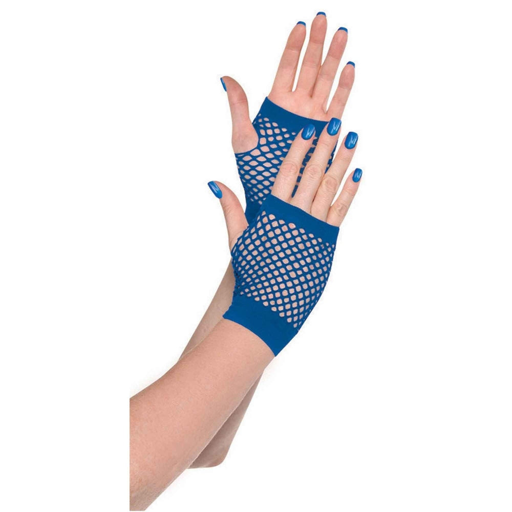 Fishnet Glove (Short) (Blue)